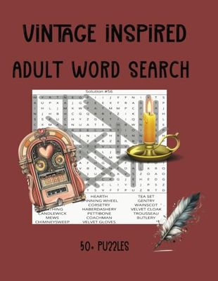 Vintage Inspired Word Search Puzzle Book: Word Searches with Easy to Read Print about Vintage Inspired, 20s, 30s, 50s, 60s words | 8.5 x 11, 114 pages ... Gifts for Vacations, Holidays, and Free Times