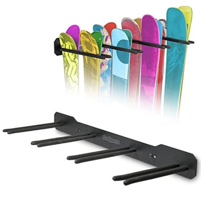 GoSports Ski-wallrack-8-01 Porte Mural Unisexe, Noir, 8 Pairs of Skis, Or 4 Snowboards