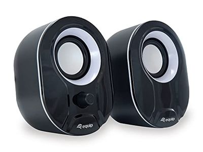 ALTAVOCES 2.0 EQUIP LIFE MINI 6W RMS COLOR NEGRO Y BLANCO JACK 3.5- CONTROL DE VOLUMEN ALIMETANCION USB