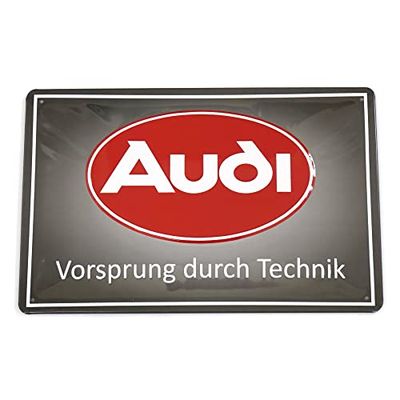 Audi A8-8982 Metal Sign with Audi Oval Logo 3D Embossing Sheet Steel Projection by Technik