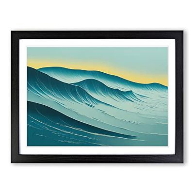 Ocean Wave Sunrise Vol.1 H1022 Framed Print for Living Room Bedroom Home Office Décor, Wall Art Picture Ready to Hang, Black A2 Frame (64 x 46 cm)