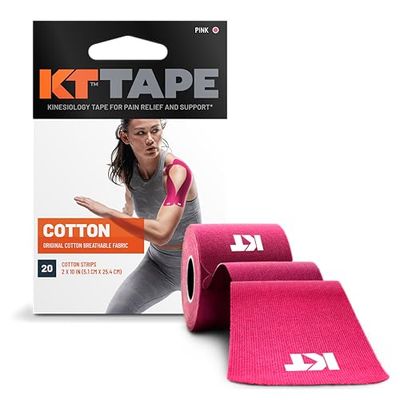 KT TAPE Original, Precortado, 20 Tira, Algodon, Rosa