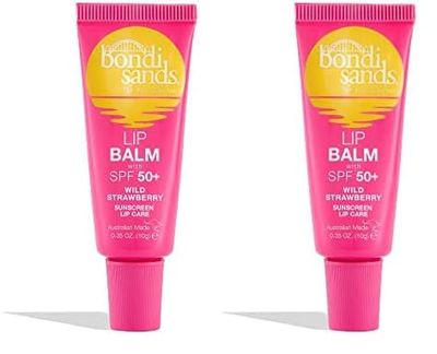 Bondi Sands - Lip Balm SPF 50+ Wild Strawberry - moisturizing lip balm with SPF 50 for advanced sun protection, 10 g (Pack of 2)