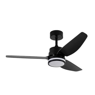 Eden pulse Zwarte ventilator, 20 W, led, geïntegreerd, 2350 lm, 3 temperaturen, afstandsbediening, 38/48 x 112 x 112 cm
