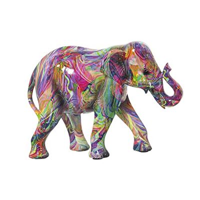 ŻYWICA FIGURA ELEFANT DECORADO GRAFITI 23 x 9 x 17 cm