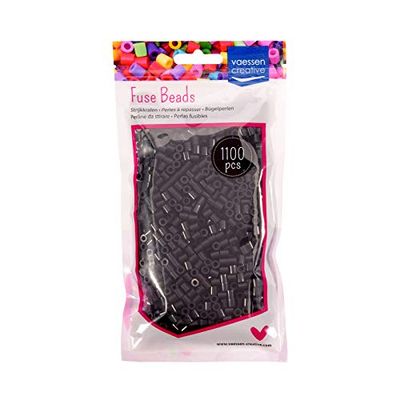Perline a Fusione Vaessen Creative, Nero, Set di 1100 Pezzi per i Lavori di Fai-da-te con Bambini, per Creare Gioielli, Decorazioni Fatte in Casa e per Altre Idee Ingegnose