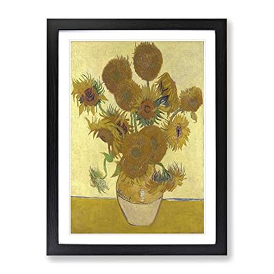 The Sunflowers By Vincent Van Gogh Classic Painting Framed Wall Art Print, Ready to Hang Picture for Living Room Bedroom Home Office Décor, Black A3 (34 x 46 cm)