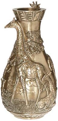 Design Toscano WU72002 Vase sculpté Design Girafes de la Savane Bronze 21,5 x 21,5 x 43 cm