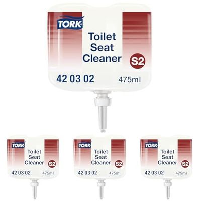Tork Toilet Seat Cleaner - 420302 - Toilet Seat Cleaner for Additional Hygiene - for S2 Dispenser Systems - Premium Quality, 1 x 475 ml (Pack of 4)