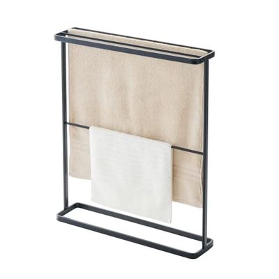 Yamazaki 7466 Tower Bath Towel Hanger, Black, Steel, 65 x 15 x 75 cm