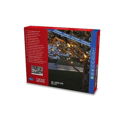 Konstsmide 4147-800 Guirlande de Jardin à LED avec 10 diodes ambrées et extérieur (IP44), câble Noir, Plastique Caoutchouc