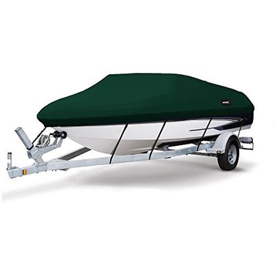 MSC Housse de Bateau remorquable imperméable en Toile de Polyester 600D de qualité Marine, Convient pour Bateau à Coque en V, Triple Coque, Runabout (modèle B, Longueur : 4,2 à 4,9 m, Largeur des