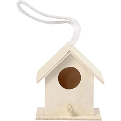 Kreativ 1-delad trä mini fyrkantig fågel hus poppel
