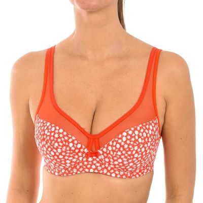 DIM Reggiseno con Ferretto Generous Classic Donna x1, Rosso Con Fiori Bianchi, 3C