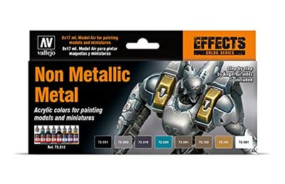 Vallejo spel färgmålning set (set med 8), svart/blå/brun/grå/turkos/vit, 17 ml (paket med 8)