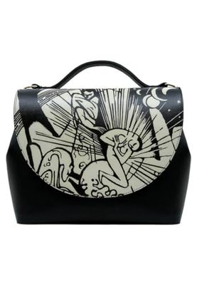 Femme Cuir Vegan Crème Sac à Main - Desire for Peace Motif