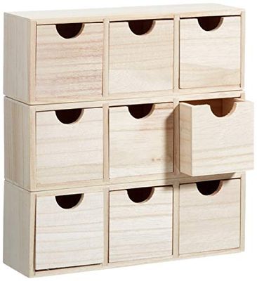 KNORR prandell 3 x houten rek met 3 vakken 27 x 8 x 9,5 cm, MDF