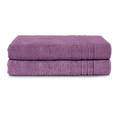 Komfortec Handdoeken 2 voor sauna, 70 x 200 cm, van 100% katoen, 470 g/m², grote douchehanddoek, zacht, sneldrogend, violet