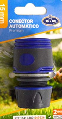 S&M connecteur Automatique 15 mm Premium, Noir/Bleu Cobalt