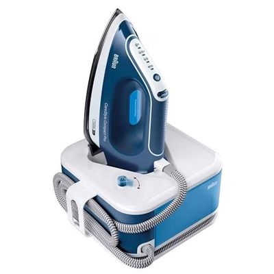 Braun CareStyle Compact Pro IS 2565 BL stoomstrijkijzer, stoomstrijkijzer met FreeGlide 3D-strijkzool, verticale stoom, 2400 W, pompdruk 6,5 bar, stoomstoot 430 g/min, grote watertank van 1,5 l, blauw