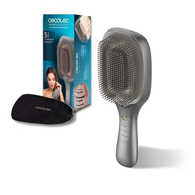 Cecotec Cepillo Reparador Cuero Cabelludo, Restauración Cabello HairCare Revitalize Aluminum. Modos Massage,OilControl,Revitalize,Vibración, Iones Negativos, MicrocorrientesEMS, Luz LED, Láser LLLT