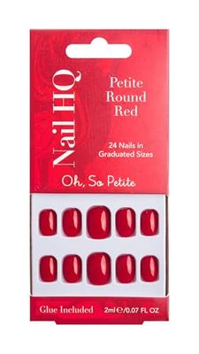 Nail HQ Petite Round Red Nails (24 Pieces)