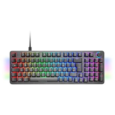 MARS GAMING MKPRO, Volledig Mechanisch Gamingtoetsenbord, RGB Chroma, Hot-Swap Mechanische Switches, Antighosting, Bedieningswiel, Geavanceerde Software, Multiplatform, Silent Switch, Frans, Zwart
