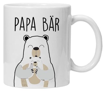 Acen Merchandise Tasse avec inscription en allemand « Papa Bear », cadeau de Noël, tasse à café, fête des pères – cadeau d'anniversaire – meilleur cadeau pour papa – dicton papa