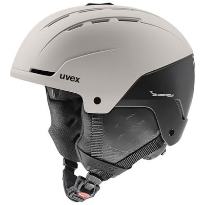 uvex Stance - Casco de esquí Robusto para Adultos - Ajuste de Talla individualizado - ventilación optimizada - Warm Grey-Black Matt - 51-55