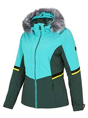 Ziener Toyah LADY - Giacca da sci e snowboard, traspirante, impermeabile, stampa zebra, 34, Donna, 194102, Verde Mermaid, 36
