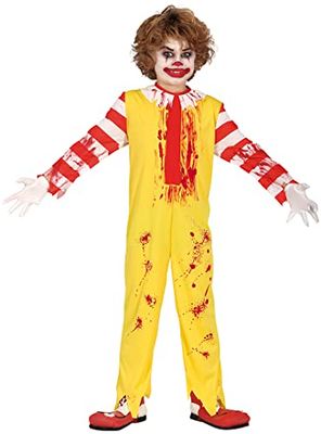 FIESTAS GUIRCA Costume da Signor McKiller - Tuta Gialla da Pagliaccio Pazzo - Costume Halloween Bambino 10-12 Anni
