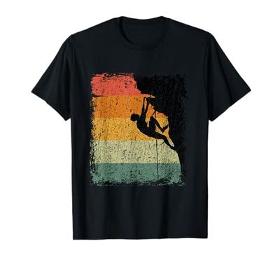 Vintage Arrampicata Retrò Bouldering Scalatore Regalo Maglietta
