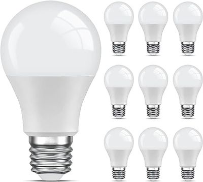 LEDYA Lampadina a vite E27, 9W 806LM E27, lampadina a incandescenza da 60 W, equivalente a 6000 K, luce diurna, lampadina a risparmio energetico A60, confezione da 10