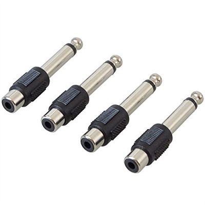 Keepdrum ADA050 audio-adapter cinch-vrouwelijk op jack 6,3 mm 4 stuks