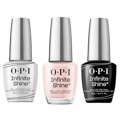 OPI Infinite Shine Long-wear Nail Polish, Gel-Like Nail Varnish with no UV lamp needed, 3-Step System for up to 11 days of vibrant colour, Base Coat & Nail Polish & Top Coat, Passion, 3x 15ml
