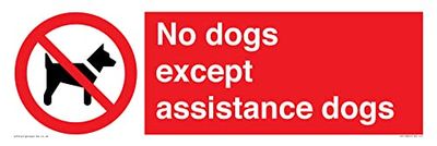 Panneau « No dogs except assistance dogs » – 450 x 150 mm – L41
