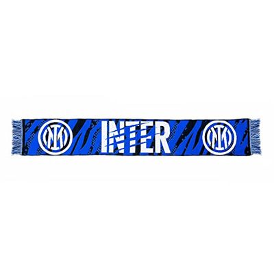 Inter Begränsad utgåva kinesiskt nytt år halsduk, tiger-repgrafik och INTER skrivet, jacquard, unisex vuxna, svart/blå, en storlek