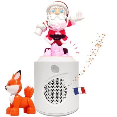 apiMuse La Boite à Muses + La Muse Papa Noël - Conteuse & Enceinte Nomade pour Enfant de 3 à 8 Ans : Boite à Histoires et musiques ludique - Veilleuse Musicale pour Fêtes Magiques