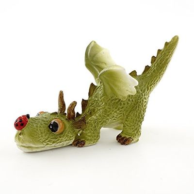 Top Collection 4414 Jardin Féérique Miniature et Terrarium Mini Dragon Jouer avec Coccinelle Statue, Petite
