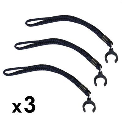 KMINA – Walking Sticks Straps, Black Nylon Wrist Straps for 19-22 mm tubes, Pack of 3