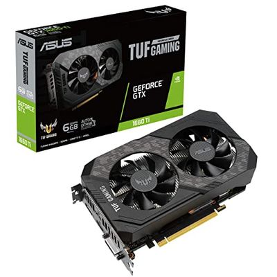 ASUS TUF GAMING NVIDIA GeForce GTX 1660 Ti EVO - spelgrafikkort (6 GB GDDR6, PCIe 3.0, HDMI 2.0b, DisplayPort 1.4, GPU Tweak II)