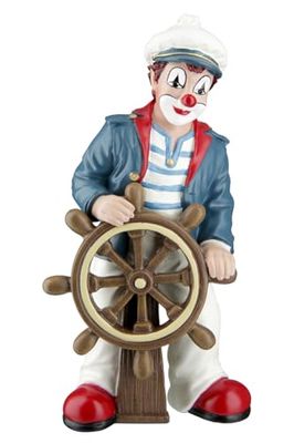 GILDE Gildeclown Figura Decorativa de Payaso, capitán Marinero, decoración marítima de Resina, Regalo para coleccionistas, Multicolor, Altura 15,5 cm