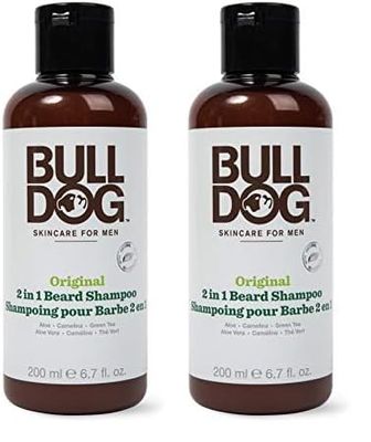 BULLDOG, Shampoing pour barbe 2en1 Original, 200ml (Lot de 2)