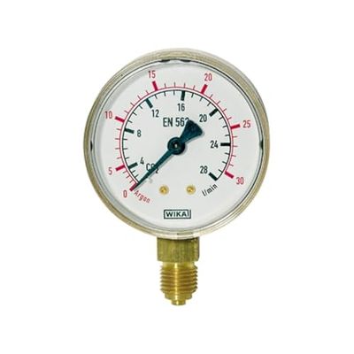 Manometer neutraal, metalen behuizing, aansluiting radiaal onder, G 1/4, meetbereik 0-10/16 bar, Ø 63 mm