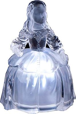 DRW Figura acrílica transparente para menina com luz led 11 cm