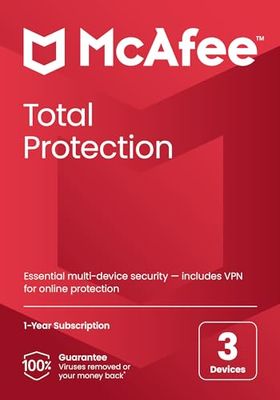 McAfee Total Protection 2023 | 3 Devices | Antivirus Internet Security Software | Unlimited VPN | 1 Year Subscription | By Post