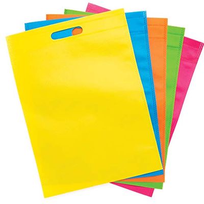 Baker Ross Sacs fourre-tout en tissu coloré, sac en toile pour les enfants à personnaliser et à peindre le vôtre dans l'art et l'artisanat pour enfants (pack de 6)