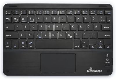 MediaRange Compact Wireless Keyboard with 64 Keys and Touchpad, QWERTZ (DE/AT/CH) Keyboard Layout, Black