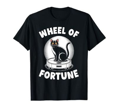 Wheel of Fortune Robot Vacuum Cleaner Funny Cat T-Shirt