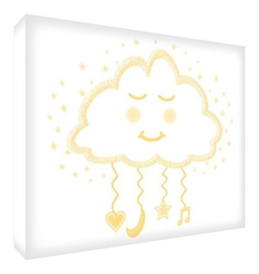 Feel Good Art CLOUD2436-06ES - Lienzo decorativo grueso sólido afrontado, diseño "Nube de Sueño", 91 x 60 x 4 cm, color amarillo